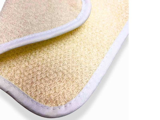 Luxury Bath & Shower Dual Sided Exfoliating Wash Cloth Close up view both sides