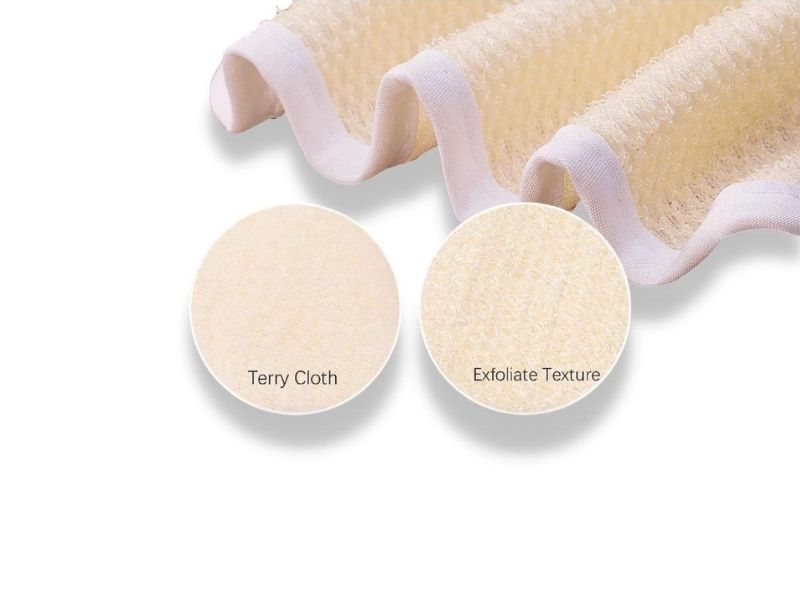 Luxury Bath & Shower Dual Sided Exfoliating Wash Cloth Showing texture of cloth