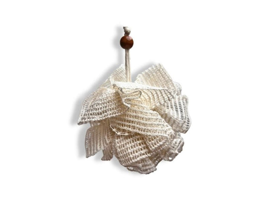 Luxury Bath & Shower Natural Fiber Ramie Mesh Pouf