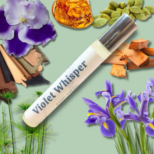 Violet Whisper Luxury Rollerball Perfume Oil | Handcrafted Woody Floral Fragrance