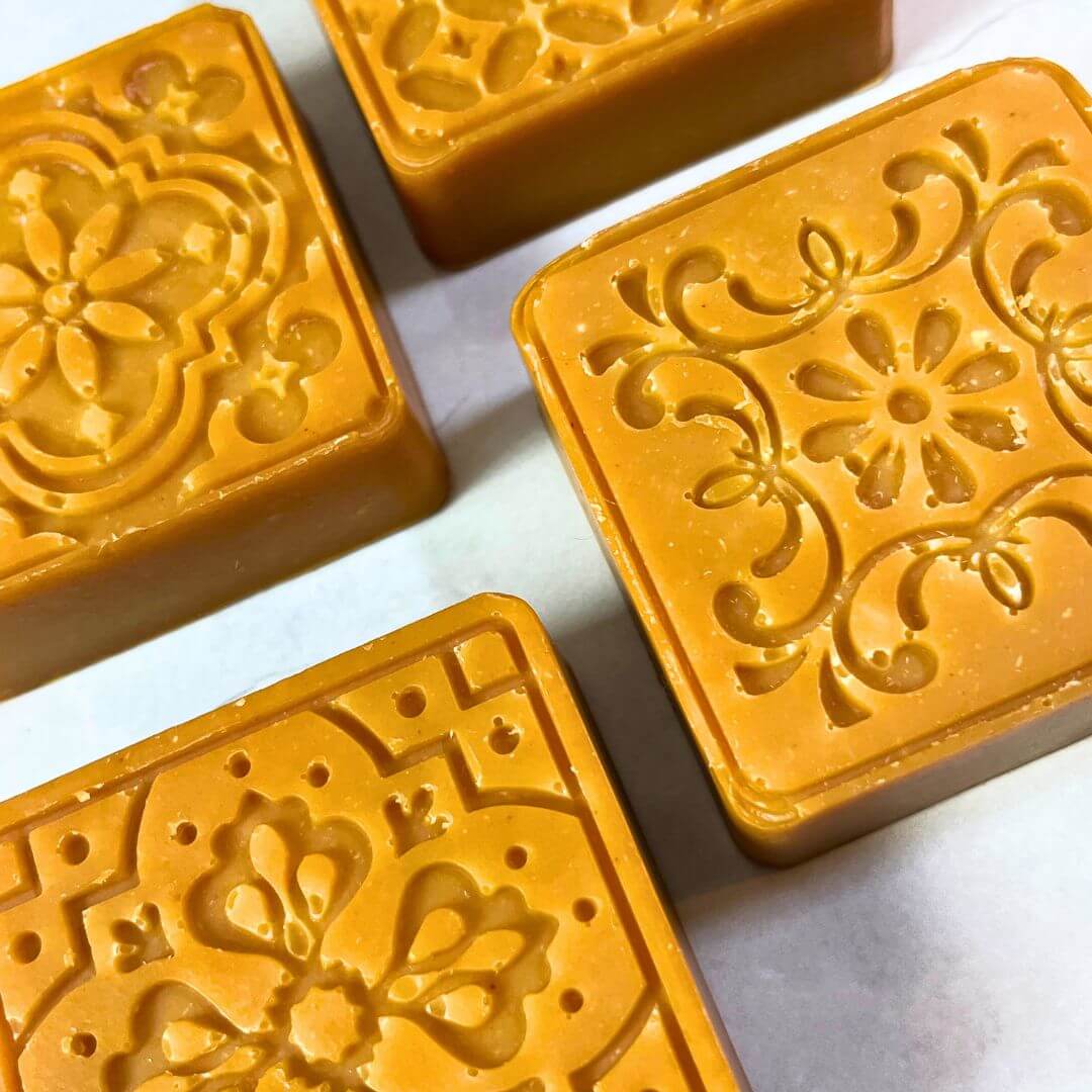 A selection of handmade natural kojic acid soaps
