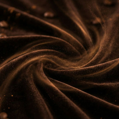 Close-up of dark brown swirl depicting with visible texture