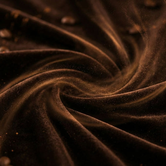 Close-up of dark brown swirl depicting with visible texture